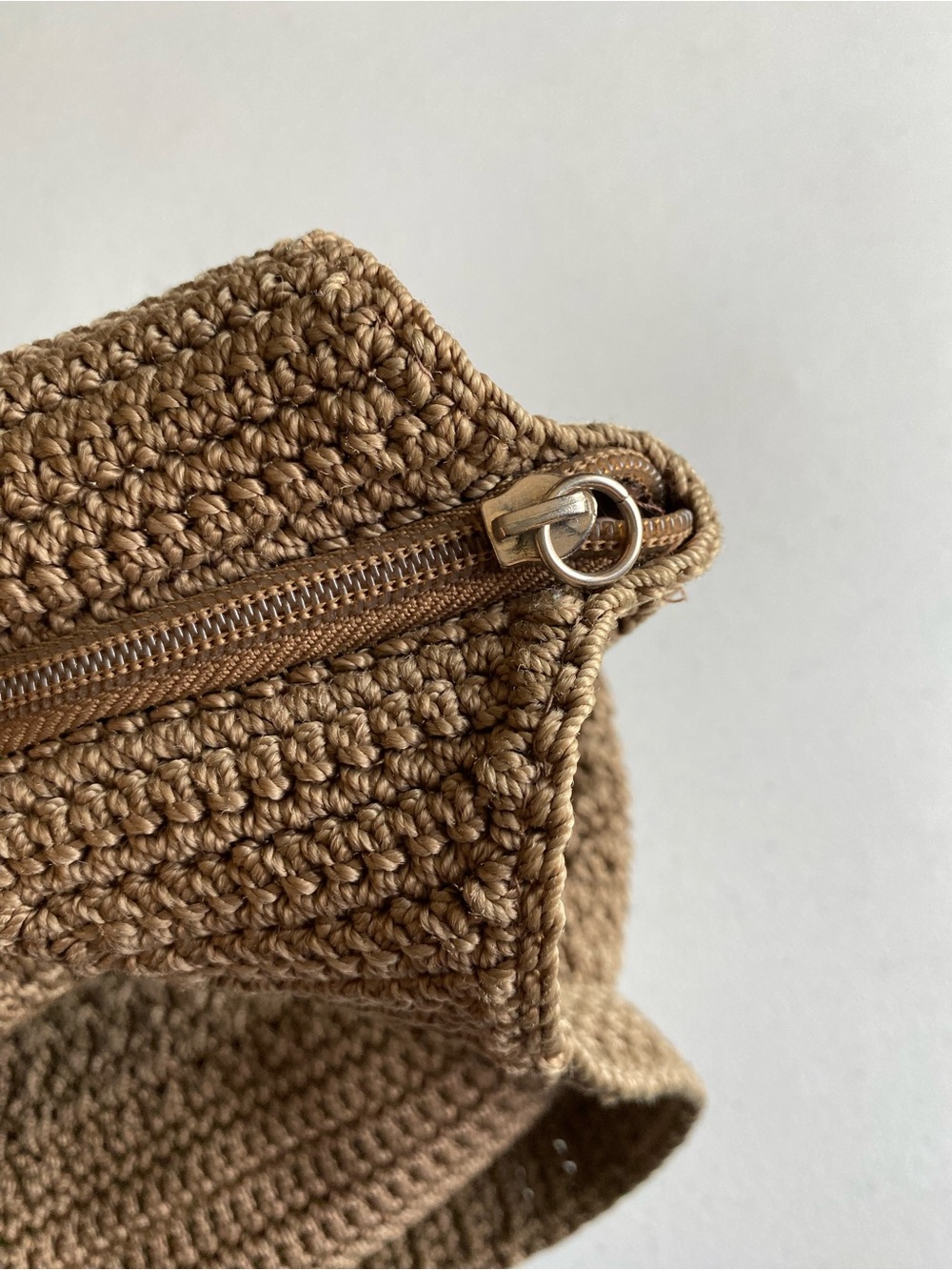 The Sak Large Ribbed Crochet Knit Zip-up Shoulder Purse Tote - Picture 2 of 5
